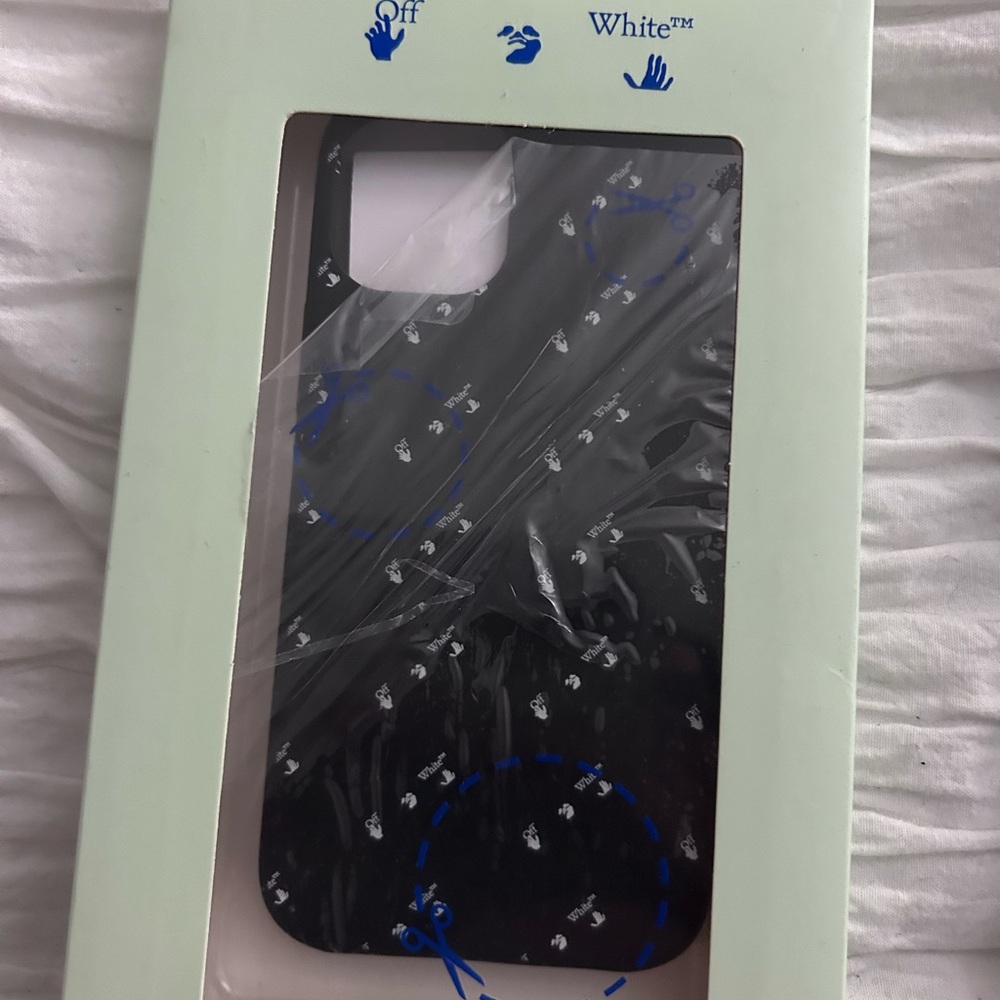 Off-White Black Case with Blue Accents